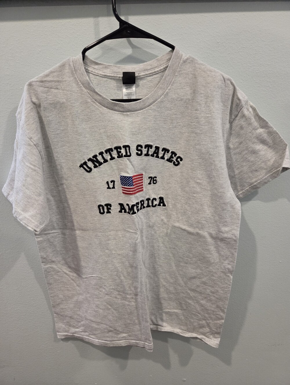 United States of America Flag Graphic Women T‑Shirt - Light Gray